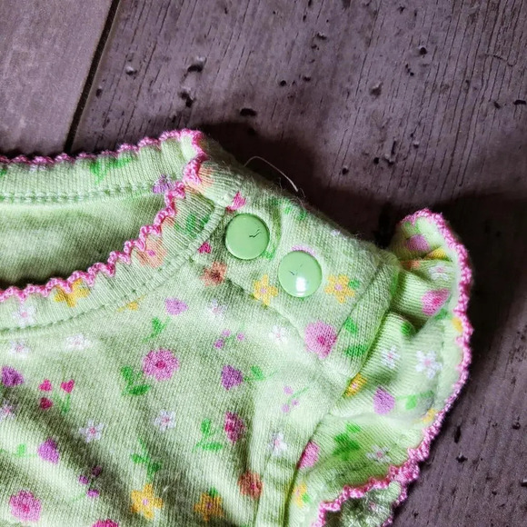 Child of Mine by Carter's Green Floral Dress Size 6-9m 100% Cotton EUC - Picture 7 of 13